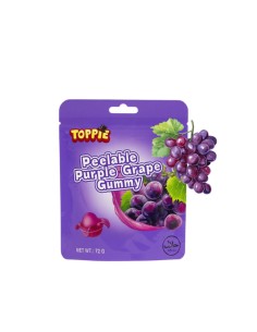 TOPPIE Halal Peelable Purple Grape Gummy 72 Gr