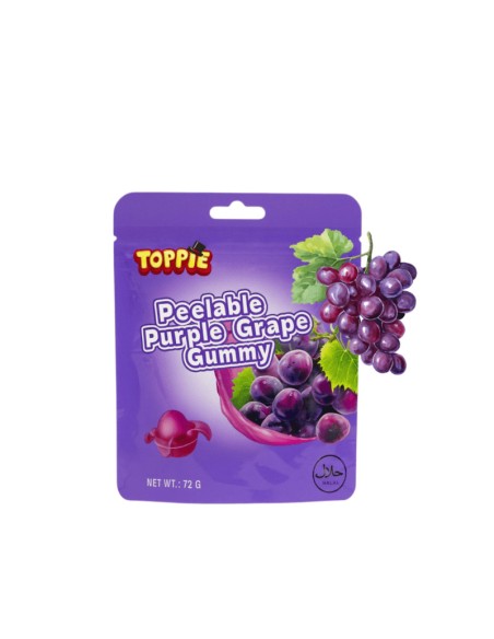 TOPPIE Halal Peelable Purple Grape Gummy 72 Gr