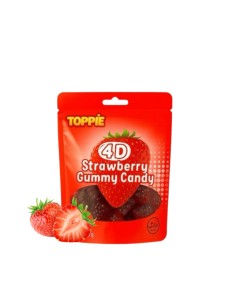 TOPPIE Halal 4D Strawberry Gummy Candy 80 Gr