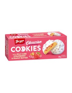 Bergen Cookies Jelly Cube Strawberry & Peanut Butter 128 Gr