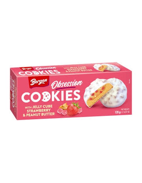 Bergen Cookies Jelly Cube Strawberry & Peanut Butter 128 Gr